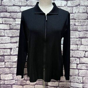 Misook Black Long Sleeve Cardigan Size L